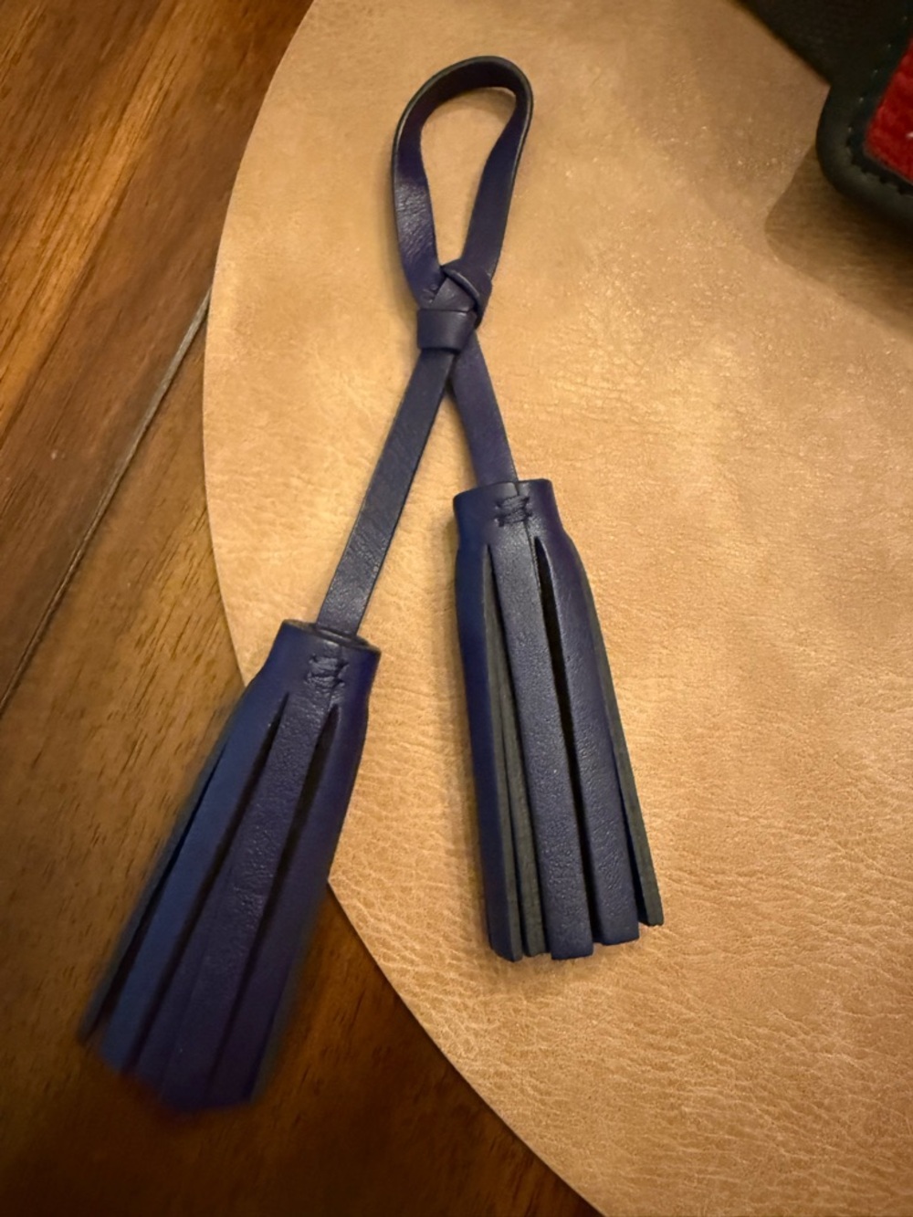 Coach Deep Blue Leather Tassel Key & Bag Charm